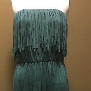 Strapless knit maxi dress